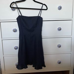 Reformation Navy linen mini dress